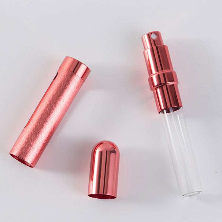 12ml portable perfume bottle with aluminum exterior and glass liner in red.