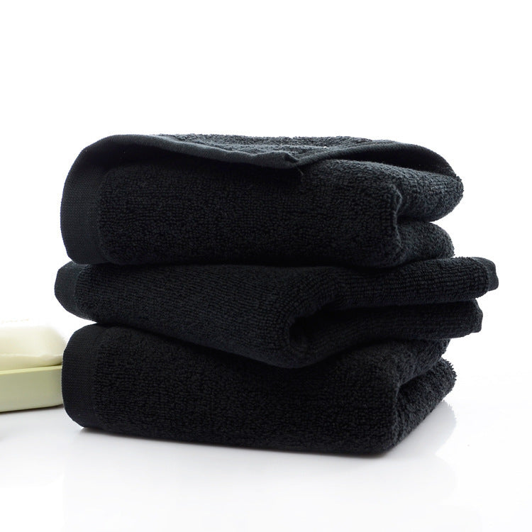 21 strands of black cotton towels, 35x75cm, 99% cotton material.