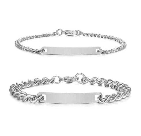 Titanium steel curved plate rose gold plated bracelets for men and women.