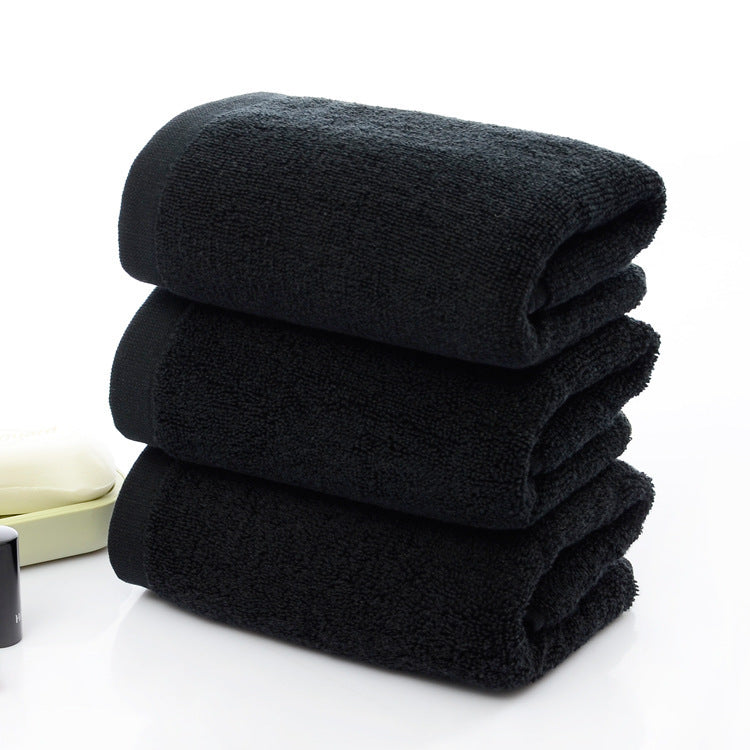21 strands of black cotton towels, 35x75cm, stack of three.