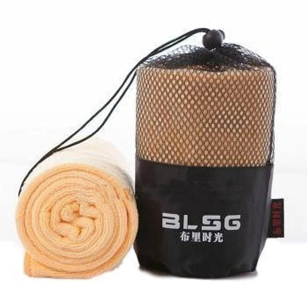 Light green fitness sports towel, twistless yarn technology, embroidery, 30x100cm.