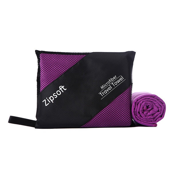 Microfiber exercise towel with carrying pouch.