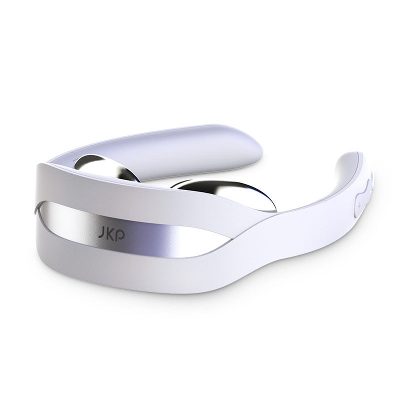Rechargeable neck cervical vertebra massager with heating function and foldable design.