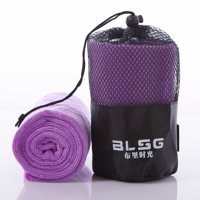 Light green fitness sports towel with embroidery, twistless yarn technology, and absorbent material, 30cm x 100cm.