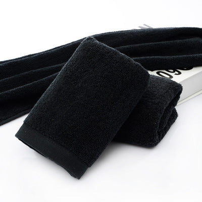21 strands of black cotton towels, 35x75cm, absorbent fabric.