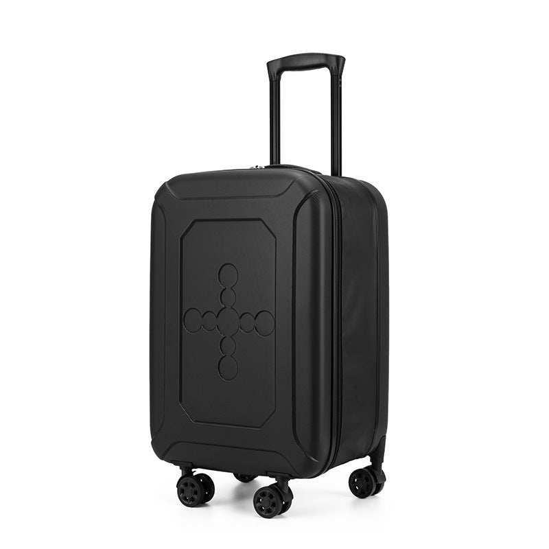 Foldable lightweight trolley case with universal wheels and telescopic handle.