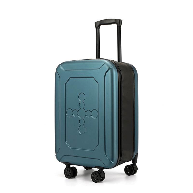 Foldable luggage with universal wheels in blue, lightweight trolley case with telescopic handle.