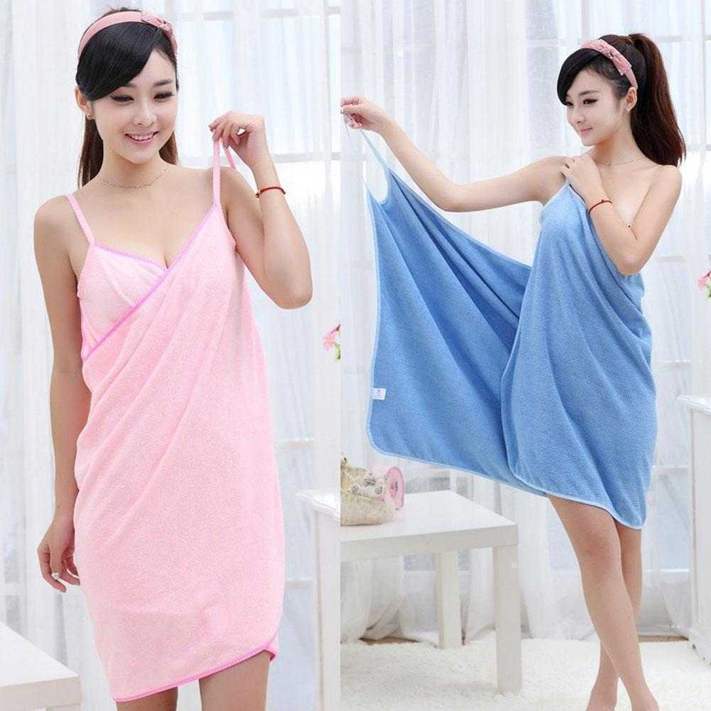 Pink and blue microfiber beach towel wrap dresses, casual and fashionable for summer outings.