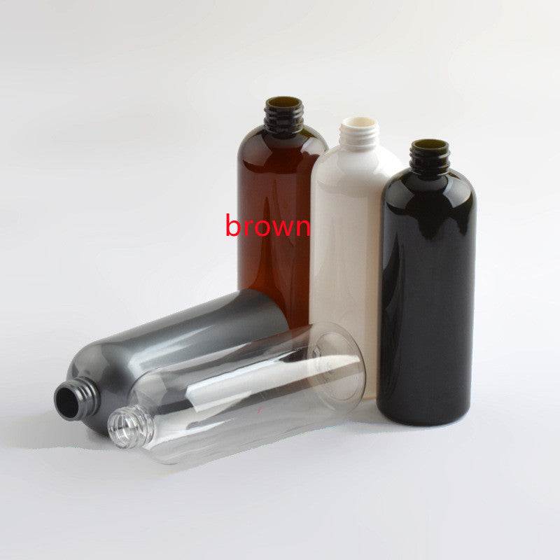 300ml plastic bottles for essential oils and lotions in brown, white, black, grey, and transparent designs.