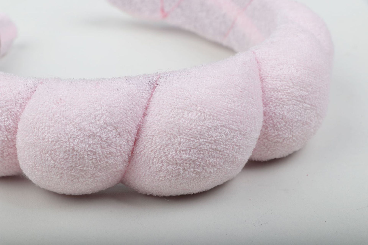 Pink spa headband, handmade cloth material.