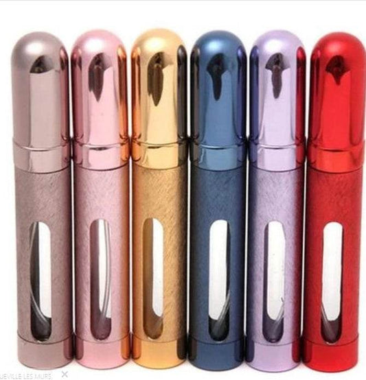 12ml portable perfume bottle in six colors with aluminum and glass design.