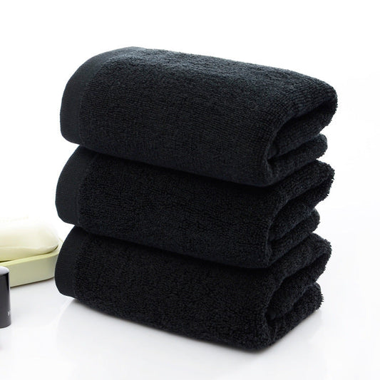 21 strands of black cotton towels, 35x75cm, stack of three.