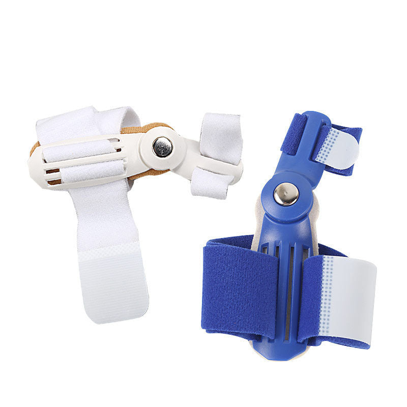 Hallux Valgus Corrector with plastic toe sleeves for bunion relief.