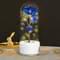  White Base Blue Flower